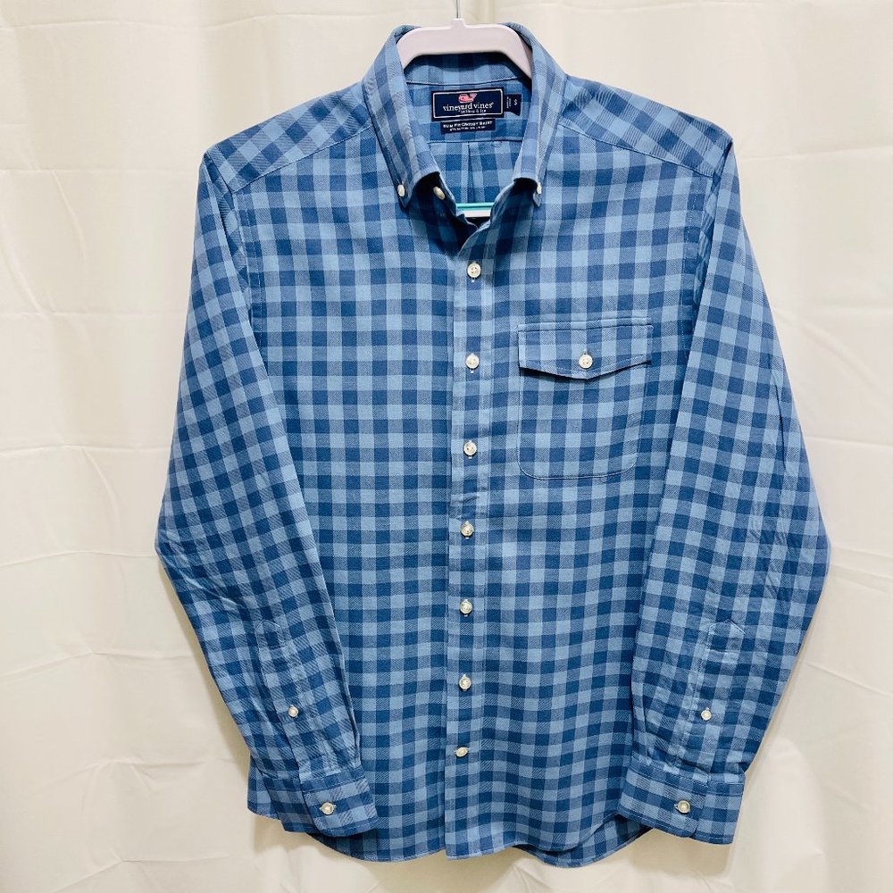 Vineyard Vines Men’s Crosby Shirt, Sz S, Slim Fit, Blue Plaid,   PEM22